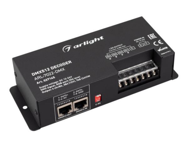 Декодер ARL-7022-DMX (12-24V, 4x8A, DMX512, XLR3) (Arlight, IP20 Металл, 3 года) фото:10