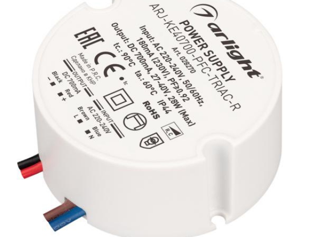 Блок питания ARJ-KE40700-PFC-TRIAC-R (28W, 700mA) (Arlight, IP44 Пластик, 5 лет) фото:3