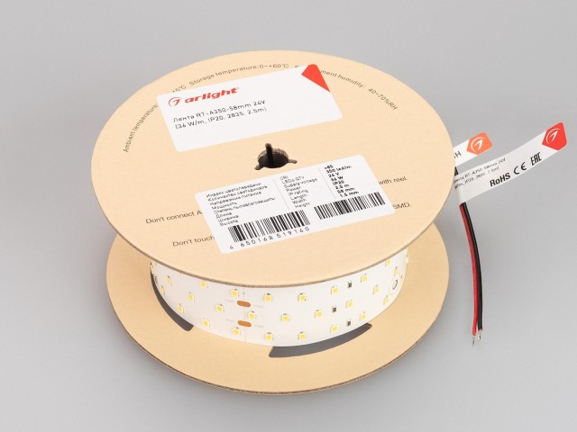 Лента RT 2-2500 24V Cool 8K 5x2 (2835, 875 LED, LUX) (Arlight, 36 Вт/м, IP20) фото:7