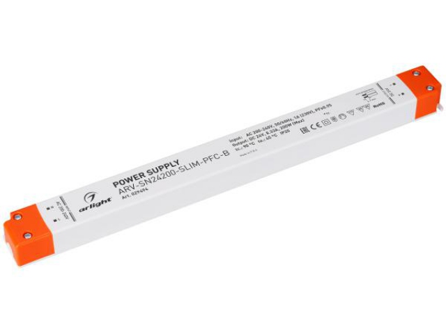 Блок питания ARV-SN24200-SLIM-PFC-B (24V, 8.33A, 200W) (Arlight, IP20 Пластик, 3 года) фото:2