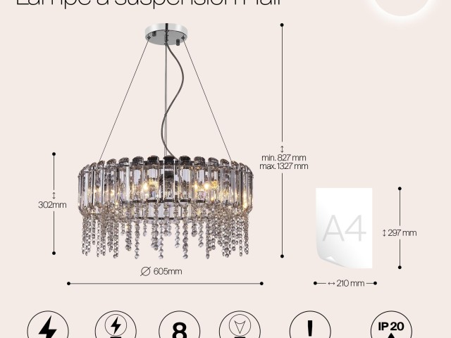 Подвесной светильник Maytoni MOD097PL-08CH фото:1