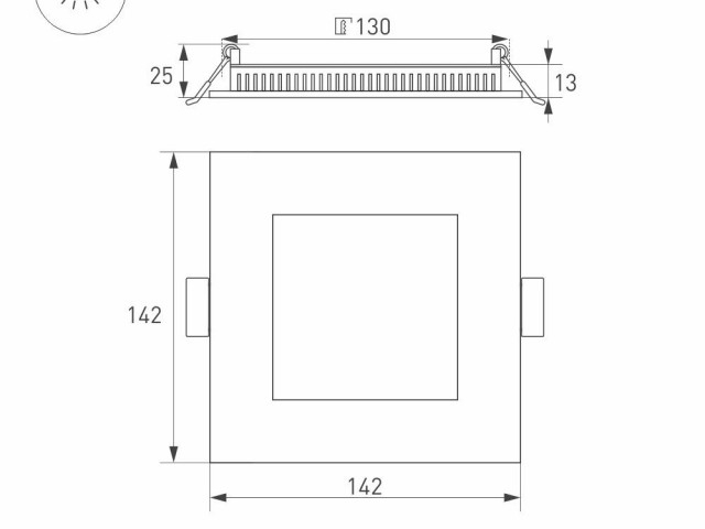 Светильник DL-142x142M-13W Day White (Arlight, IP40 Металл, 3 года) фото:9