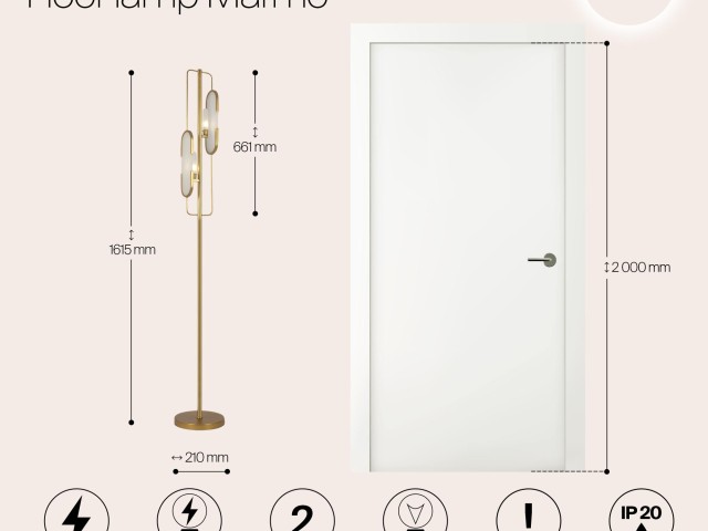 Напольный светильник (торшер) Maytoni MOD099FL-02G фото:9