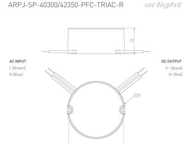 Блок питания ARPJ-SP-40300-PFC-TRIAC-R (12W, 20-40V, 300mA) (Arlight, IP65 Пластик, 5 лет) фото:3