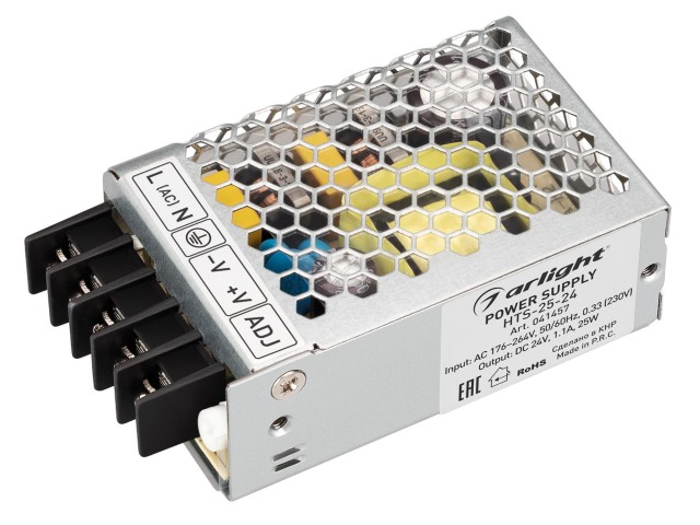 Блок питания HTS-25-24 (24V, 1.1A, 25W) (Arlight, IP20 Сетка, 3 года) фото:1