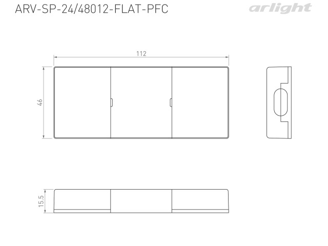 Блок питания ARV-SP-48012-FLAT-PFC (48V, 0.25A, 12W) (Arlight, IP20 Пластик, 5 лет) фото:3