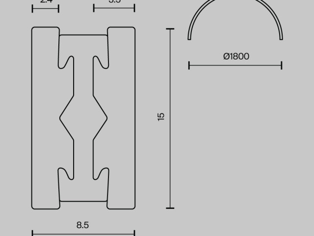 Шинопровод накладной/подвесной Technical TRX154-2SR-D1800-PT фото:22