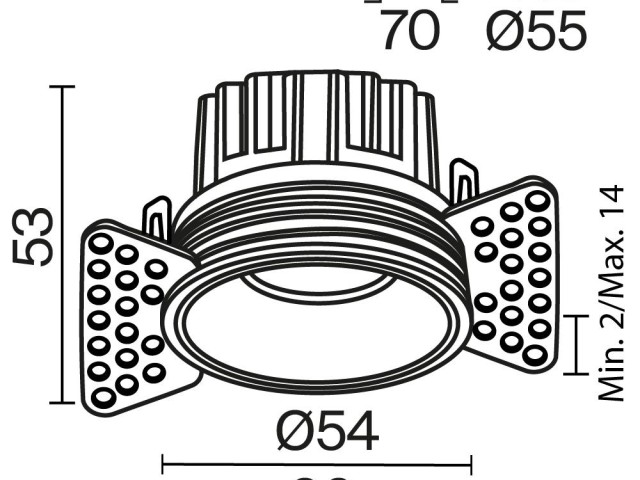 Встраиваемый светильник Technical DL058-7W3K-TRS-B фото:7