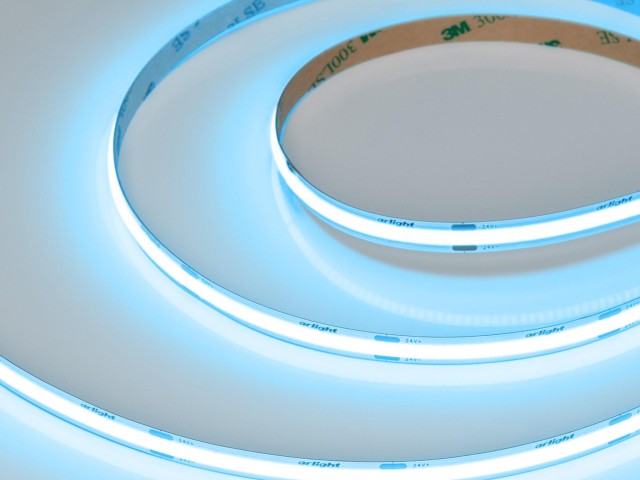 Лента COB-X480-8mm 24V Sky Blue (8 W/m, IP20, 5m) (Arlight, -) фото:3