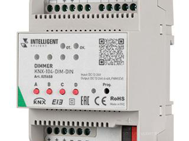 INTELLIGENT ARLIGHT Диммер KNX-104-DIM-DIN (12-24V, 4x4A) (IARL, IP20 Пластик, 2 года) фото:5