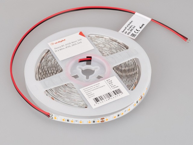 Лента RT-A120-8mm 24V Scarlet (9.6 W/m, IP20, 2835, 5m) (Arlight, -) фото:2