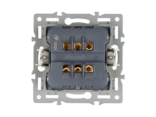 Механизм выключателя двухклавишный проходной SWT-MKP2-PL-WH (250V, 16A) (Arlight, -) фото:1