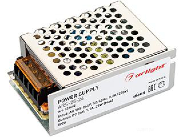 Блок питания ARS-25-24 (24V, 1.1A, 25W) (Arlight, IP20 Сетка, 2 года) фото:3