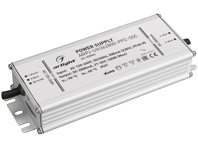Блок питания ARPJ-UH362800-PFC-55C (100W, 2.8A) (Arlight, IP67 Металл, 5 лет) фото:2