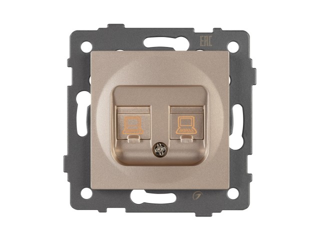 Механизм компьютерной розетки двойной SCT-MPC2-PL-GD-V (RJ-45, CAT6) (Arlight, -) фото:2