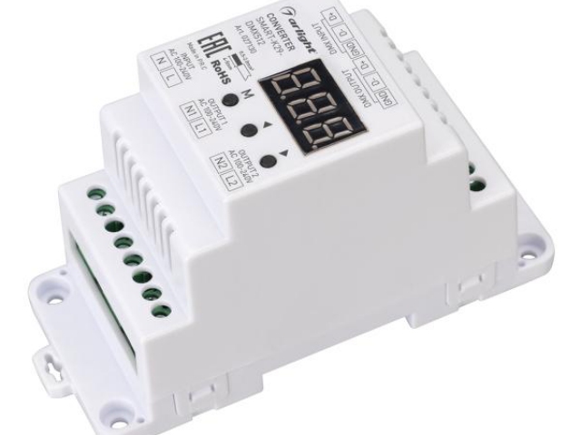 Конвертер SMART-K29-DMX512 (230V, 2x1.2A, TRIAC, DIN) (Arlight, Пластик) фото:4