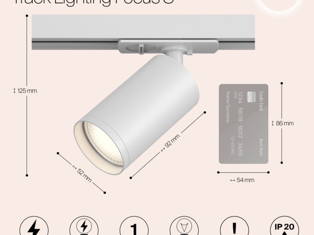 Трековый светильник Technical TR020-1-GU10-W фото:3