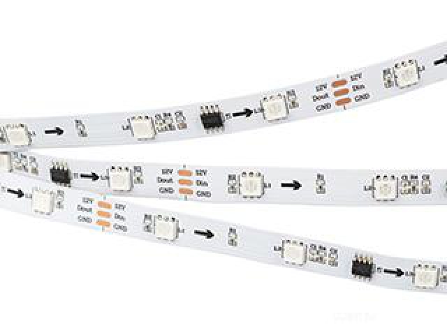 Лента SPI-B30-10mm 12V RGB-PX3 (7.2W/m, IP20, 5060, 5m) (Arlight, бегущий огонь) фото:1