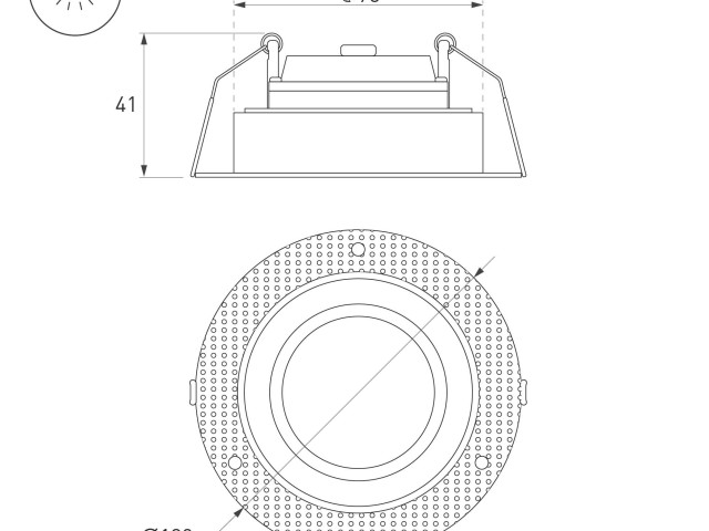 Корпус PLURIO-BASE-BUILT-TRIMLESS-R120 (BK, 1-2, 200mA) (Arlight, IP20 Металл, 3 года) фото:1