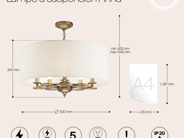 Подвесной светильник Maytoni H007PL-05G фото:6