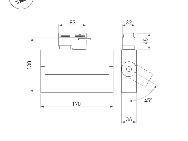 Светильник LGD-LOFT-TRACK-4TR-S170-10W Day4000 (WH, 24 deg) (Arlight, IP20 Металл, 3 года) фото:3
