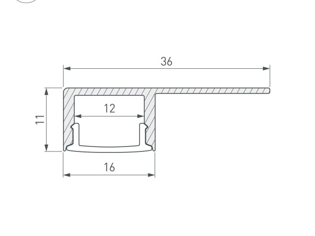 Профиль ARH-DECORE-S12-LINE-EDGE-2000 ANOD (Arlight, Алюминий) фото:10