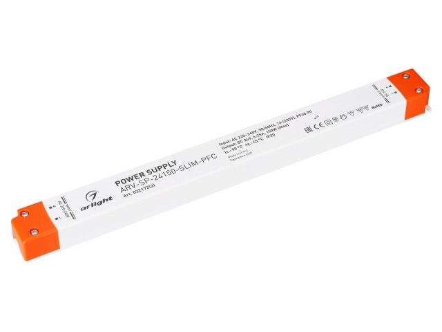 Блок питания ARV-SP-24150-SLIM-PFC (24V, 6,25A, 150W) (Arlight, IP20 Пластик, 5 лет) фото:1