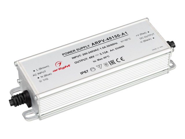 Блок питания ARPV-48150-A1 (48V, 3.13А, 150W) (Arlight, IP67 Металл, 3 года) фото:7
