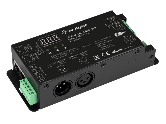 Декодер SMART-K56-DMX (230V, 3x1.5A, XLR3, 2.4G) (Arlight, IP20 Металл, 5 лет) фото:7
