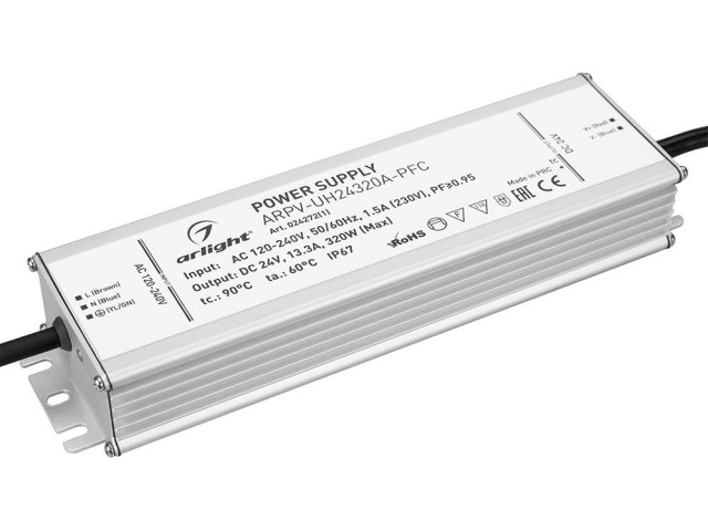 Блок питания ARPV-UH24320A-PFC (24V, 13.3A, 320W) (Arlight, IP67 Металл, 7 лет) фото:4