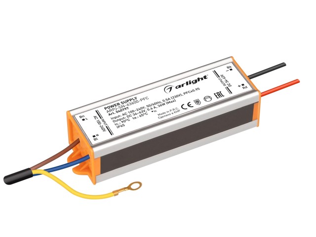 Блок питания ARPJ-SN-63600-PFC (36W, 34-63V, 600mA) (Arlight, IP65 Металл, 3 года) фото:2