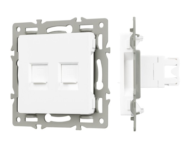 Механизм компьютерной розетки двойной SCT-MPC2-PL-WH (RJ-45, CAT6) (Arlight, -) фото:5