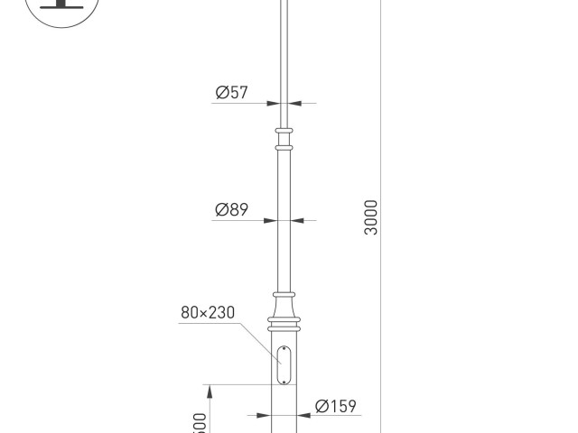 Опора фланцевая OXOR-OT3-DE-D160-L3000 (BK) (Arlight, Сталь) фото:2