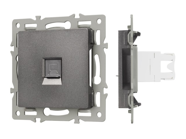Механизм компьютерной розетки SCT-MPC1-PL-GR (RJ-45, CAT6) (Arlight, -) фото:2