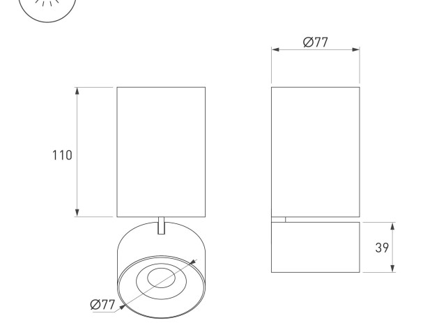 Корпус PLURIO-BASE-SURFACE-LONG-R77 (WH, 1-2, 200mA) (Arlight, IP20 Металл, 3 года) фото:1