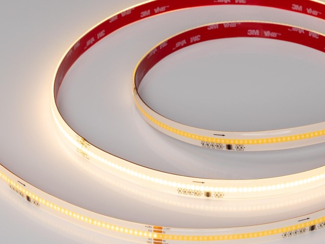 Лента герметичная SPI-COB-SE-X378-12mm 24V Warm2700-PX63-BPT (7 W/m, IP65, 5m) (Arlight, бегущий огонь) фото:1