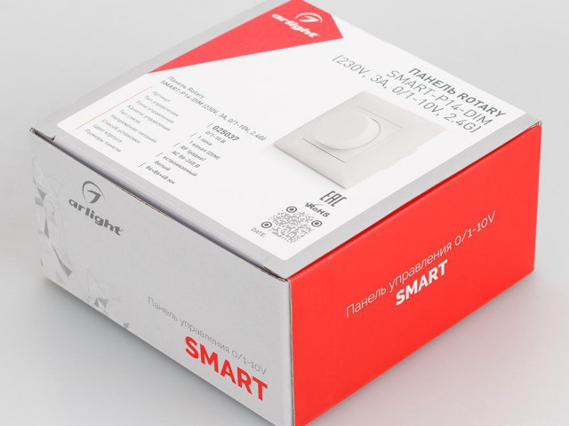 Панель SMART-P14-DIM-IN White (230V, 3A, 0-10V, Rotary, 2.4G) (Arlight, IP20 Пластик, 5 лет) фото:1