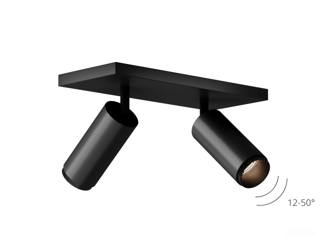 Накладной светильник HOKASU Tube DUO Zoom (85-160/ral9003 – 40w/2798/12-50deg) фото:2