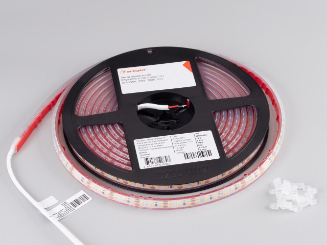 Лента герметичная RTW-PFS-A120-11mm 12V White6000 (9.6 W/m, IP68, 2835, 5m) (Arlight, 9.6 Вт/м, IP68) фото:6