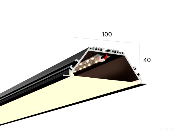 Линейный светильник HOKASU 100/40 IN noPS (RAL9005/1250mm/LT70 — 3K/28W) фото:2