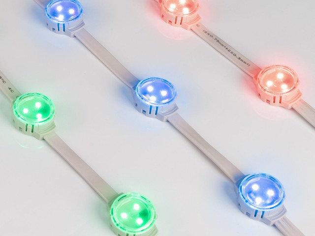 Модуль управляемый SOLEX-SPI-3535-3-12V RGB 120deg (D30x16mm, 0.75W, IP67) (Arlight, Пластик, 3 года) фото:1