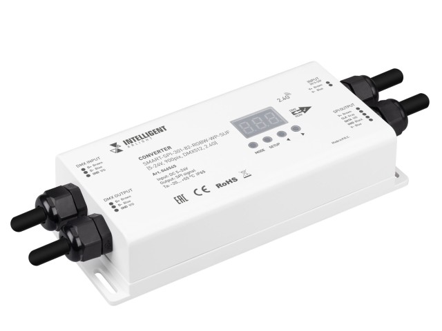 INTELLIGENT ARLIGHT Конвертер SMART-SPI-301-82-RGBW-WP-SUF (5-24V, 900pix, DMX512, 2.4G) (IARL, IP65 Пластик, 5 лет) фото:2