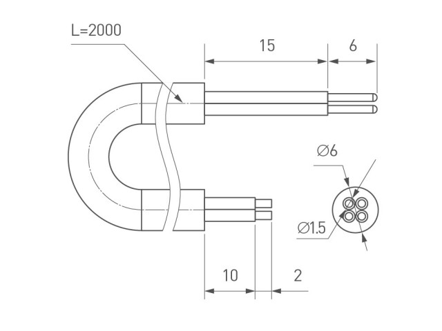 Провод питания ARL-MOONLIGHT-20AWG-4W-D6-CU-2000 White (Arlight, Закрытый) фото:3