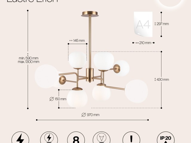 Люстра Maytoni MOD221-PL-08-G фото:20