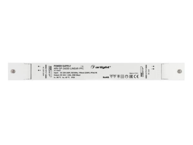 Блок питания ARV-SP-24030-LINEAR-PFC (24V, 1.25A, 30W) (Arlight, IP20 Пластик, 5 лет) фото:1