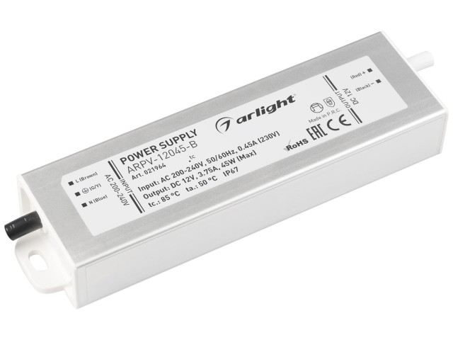 Блок питания ARPV-12045-B (12V, 3.8A, 45W) (Arlight, IP67 Металл, 3 года) фото:5