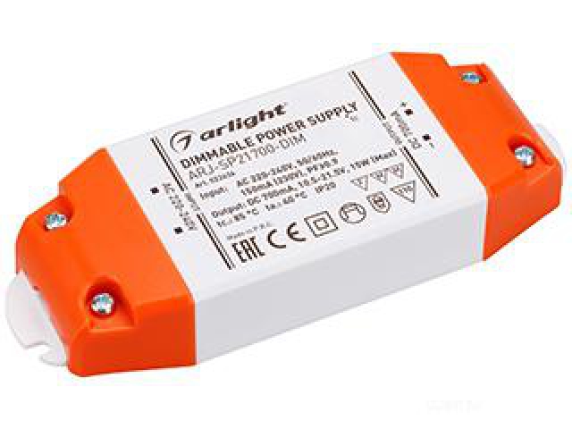 Блок питания ARJ-SP21700-DIM (15W, 700mA, PFC, Triac) (Arlight, IP20 Пластик, 3 года) фото:3