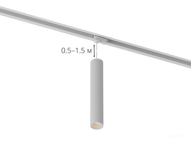 Подвесной трековый светильник HOKASU Tube Hang TR4 (55-320/ral9003 – 10w/3090/38deg) фото:1