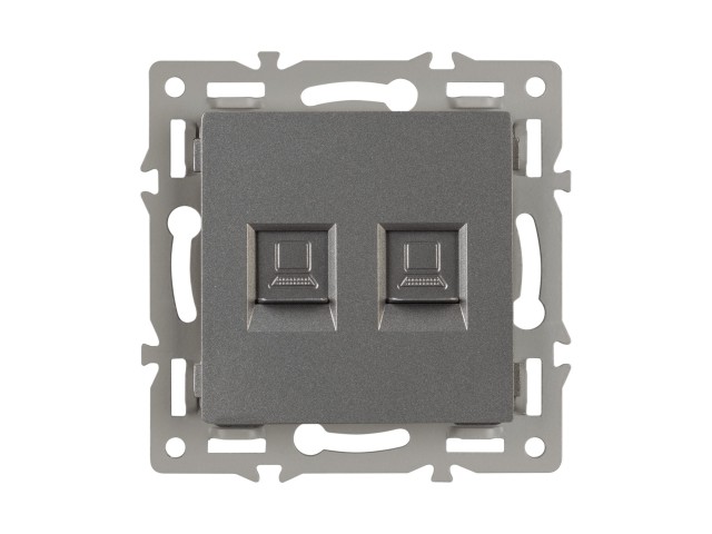 Механизм компьютерной розетки двойной SCT-MPC2-PL-GR (RJ-45, CAT6) (Arlight, -) фото:3