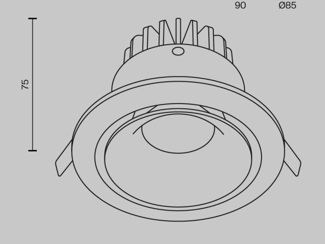 Встраиваемый светильник Technical DL031-L12W4K-B фото:1